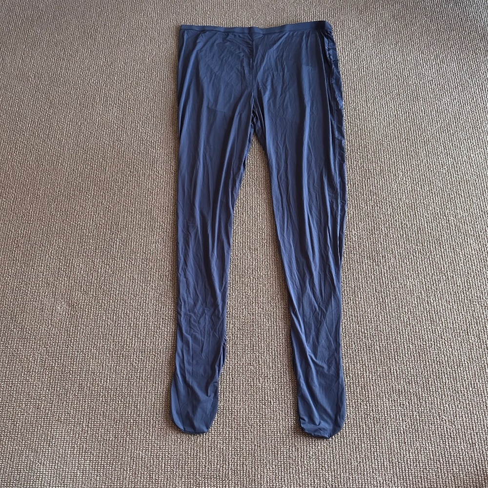 Skims Steel Blue Jelly Sheer Footed Leggings, Size 4X NWT